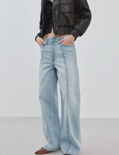 Mango Balloon Seam Jeans Blue 40