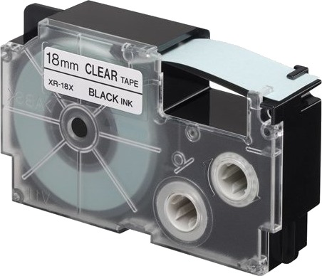 Casio Xr 18X1 Svart På Gjennomsiktig Sort 1,8 Cm 8 M Boks