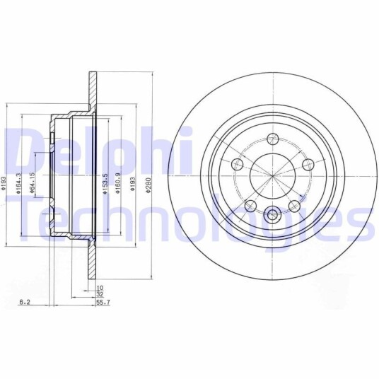 Bremseskive DELPHI BG3550