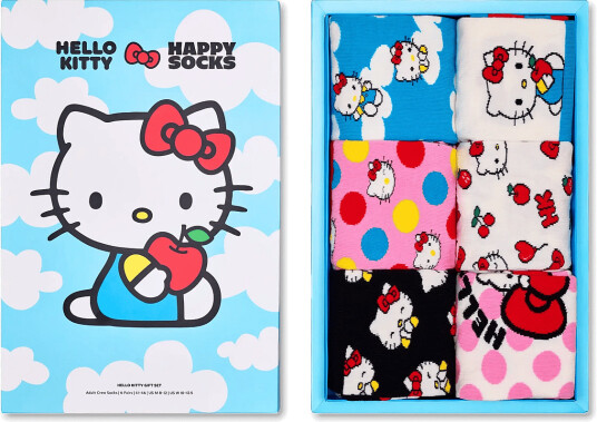 Happy Socks Hello Kitty 6-Pack Socks Gift Set - Black - 41-46