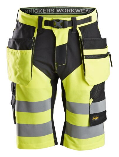 Snickers Workwear 6933 FlexiWork Arbeidsshorts varsel, gul C56
