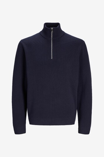 Jack & Jones Genser jprBlamilano Stitch Knit Half Zip S Blå