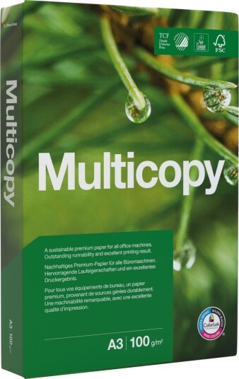 Printerpapir Multicopy Original A3 100G Hvid   500 Ark