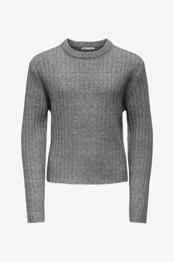 Kids Only Pullover kogJeanett Life LS Rib O neck CP KN Grå