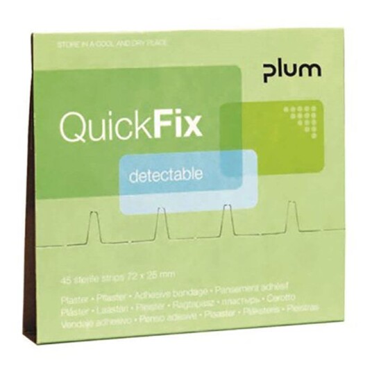 Plum QuickFix Detectable Long Plaster refill 30 stk Førstehjelp