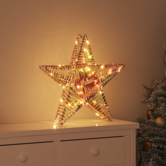 3D Stjerne med 50 LED Varmhvit 55 x 52.5 x 9 cm PET 3D Stjerne med 50 LED Varmhvit 55 x 52.5 x 9 cm PET