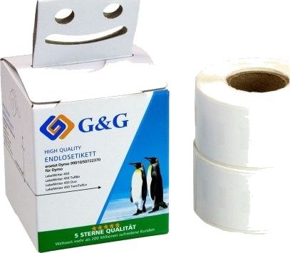 G&G Etiketten Rolle Kompatibel Ersetzt Dymo 99010 S0722370 89 X 28 Mm Papier Weiß 260 St. Permanent Adress Etiketten 15564 15564