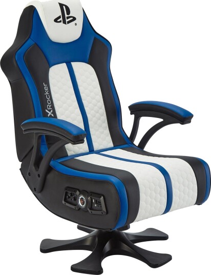 Xrocker Playstation Legend 2.1 Wireless Pedestal Chair - White Blue And Black