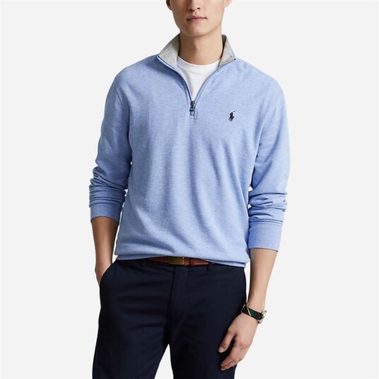 Luxury Jersey Quarter Zip Pullover Isle Heather
