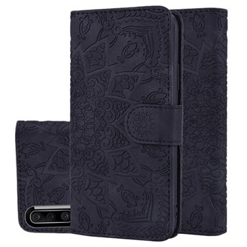 Mandala Series Samsung Galaxy A50 Lommebok-deksel Svart