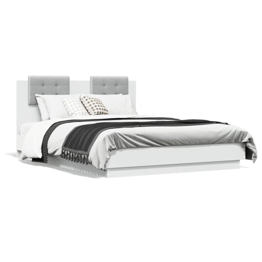 Sengeramme med hodegavl hvit 120x190 cm konstruert tre 8721012276963