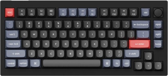 Keychron V1 75% Tastatur Knob RGB Hot-Swap Black 