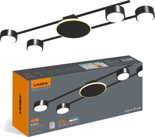 Takspotlampe 4x30W GX53   230V 830lm 9W baklys   Kulør : Varm