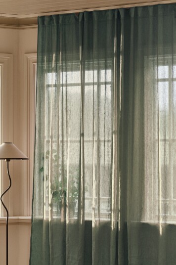 Jotex Gardin Linmiks 1lengde Ekstra Bred Kakigrønn LINN 206601104220