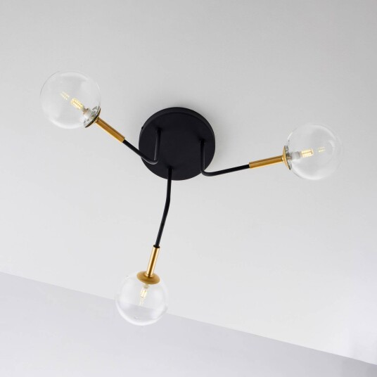Jupiter Burano taklampe 3 lyskilder svart glass 31 cm høy G9