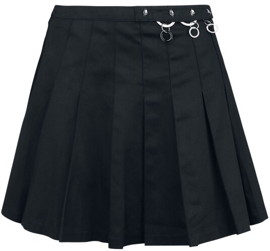 Banned Alternative Goth Kort skjørt Pleated Ring Skirt XS til XL Damer svart Banned Alternative Goth Kort skjørt Pleated Ring Skirt XS til XL Damer svart