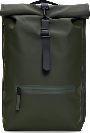 Rains Rolltop Rucksack W3 One Size, Green Rains Rolltop Rucksack W3 One Size, Green