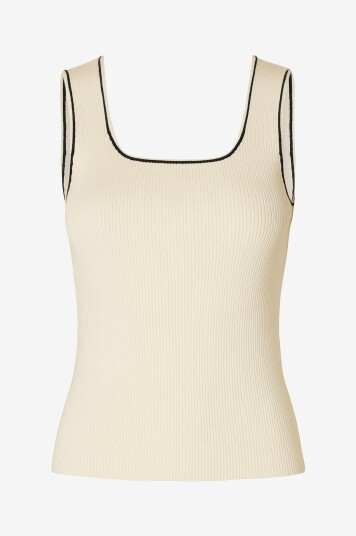 Selected FEMME - Topp slfKamma Jenny SL Knit - Hvit
