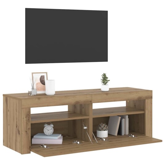 TV-benk med LED-lys artisan eik 120x35x40 cm konstruert tre 8721158437716 TV-benk med LED-lys artisan eik 120x35x40 cm konstruert tre 8721158437716