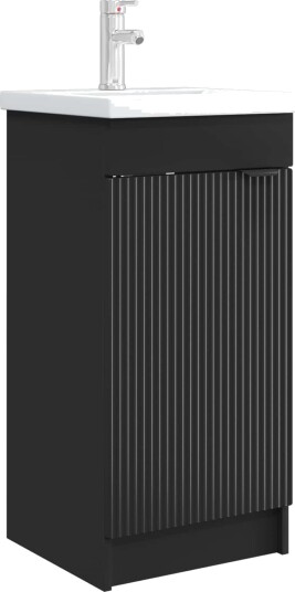 Badmøbel med vask Svart 42 x 40 x 84,5 cm Konstruert tre Badmøbel med vask Svart 42 x 40 x 84,5 cm Konstruert tre
