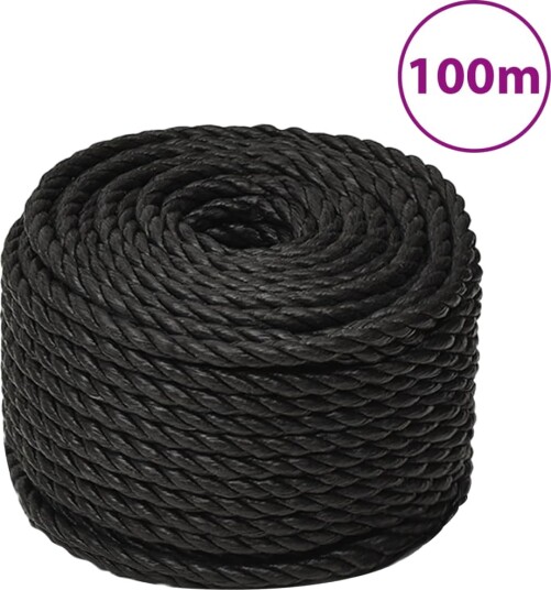  Arbeidstau svart 14 mm 100 m polypropylen