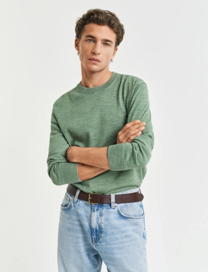 GANT Sunfaded C-Neck - Green - XXXL