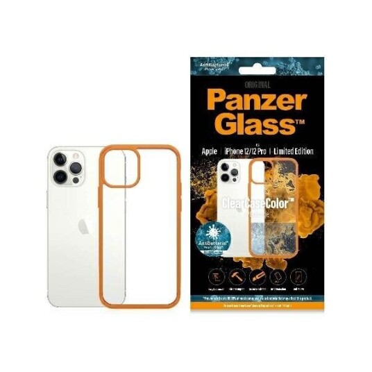 PanzerGlass ClearCase iPhone 12/12 Pro - Limited Edition Oransje Transparent