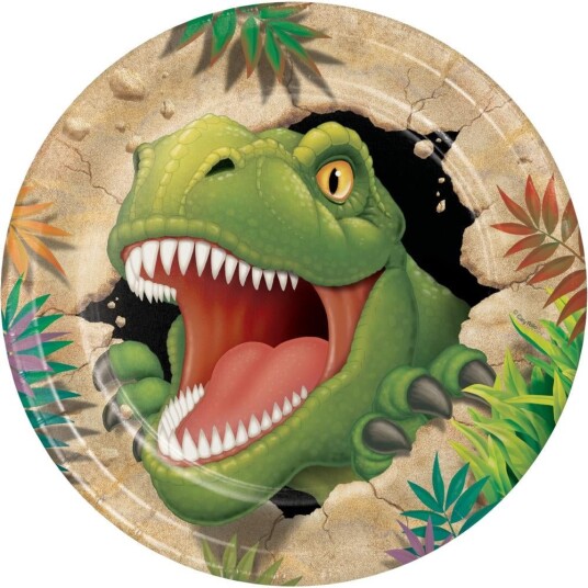 Papptallerken Dinosaur 23 Cm 8 Stk Papptallerken Dinosaur 23 Cm 8 Stk