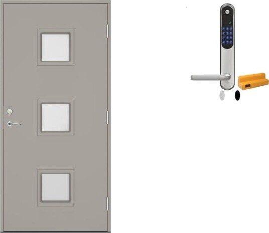 Ytterdør Swedoor Clever-Line+ Dovre med Yale Doorman Classic Home