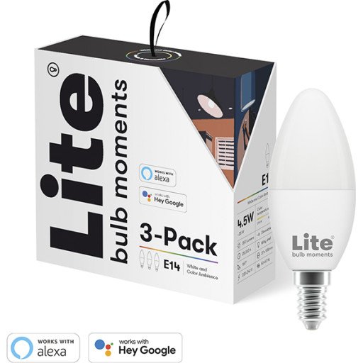 LITE BM RGB SMARTPÆRE 5W C35 E14, 3 STYKKER LITE BM RGB SMARTPÆRE 5W C35 E14, 3 STYKKER