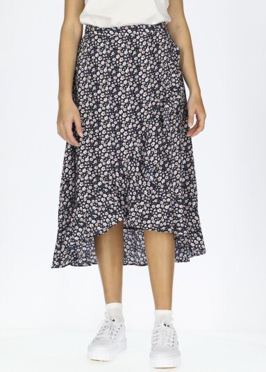 Seaside Sankt Claud Skirt W Navy Flower 40 Strandklær