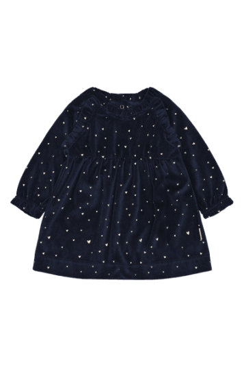 Hust And Claire Hust & Claire Kis Gold velourkjole til baby more navy 62