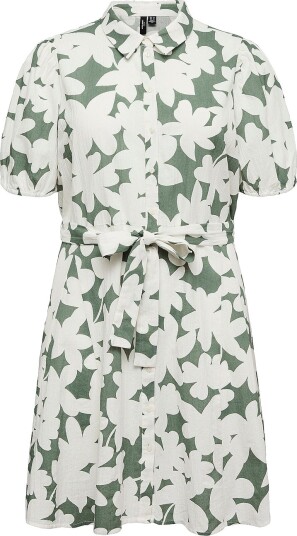 Vero Moda Curve   Skjortekjole vmcDicthe 2/4 Short Volume WV   Grønn