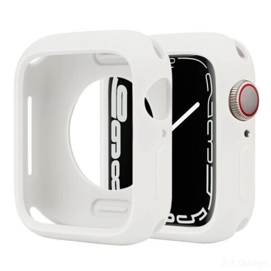 Silikondeksel for Apple Watch Series 45mm Hvit