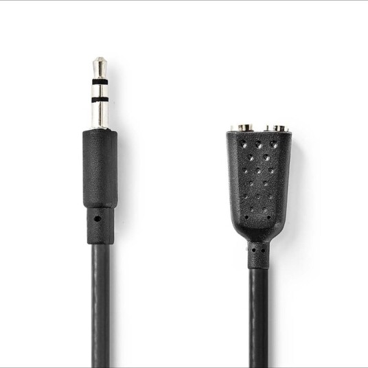 Nedis 3.5 mm Stereo Splitterkabel 0.20 m Nikkelbelagt