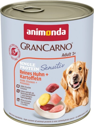 Animonda Grancarno våtfôr Adult Single Protein Sensitiv & poteter Kylling 6 x 800 g