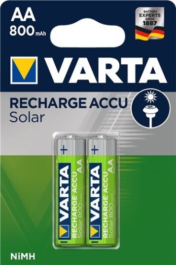 Varta 1x2 AA NiMH Solar Oppladbare Batterier 800 mAh