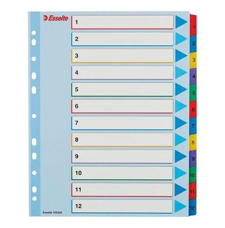 Esselte divider 12 parts for A4 Maxi tabbed (pack of 10)