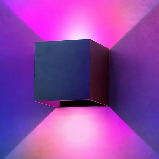 LEDlife RGB+CCT CUBIC 6W vegglampe   Tuya Smart svart firkantet opp/ned justerbar inne / ute IP65 inkl. lyskilde   Dimbar : Via Smart Home Kulør : RGB + CCT Varm til Kald Hvit