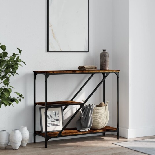 Konsollbord røkt eik 88,5x30x75 cm konstruert tre 8721012126428 Konsollbord røkt eik 88,5x30x75 cm konstruert tre 8721012126428