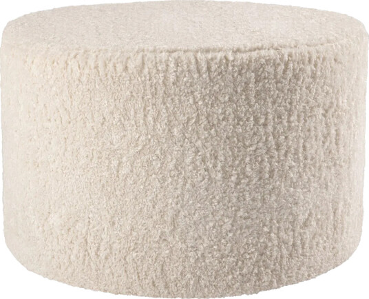 House Puff 55 cm Rund Teddy Hvit