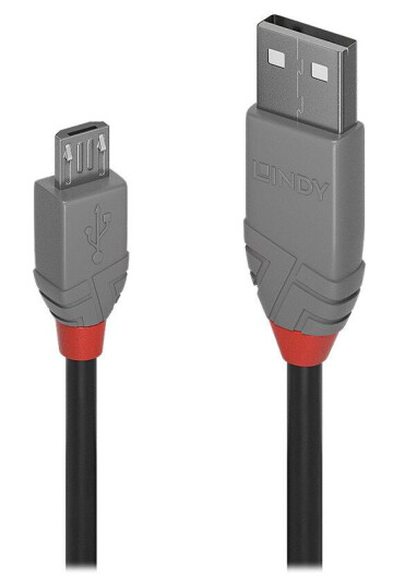 Lindy USB 2.0 Micro-USB B Kabel 2 m Sort/Grå Lindy USB 2.0 Micro-USB B Kabel 2 m Sort/Grå