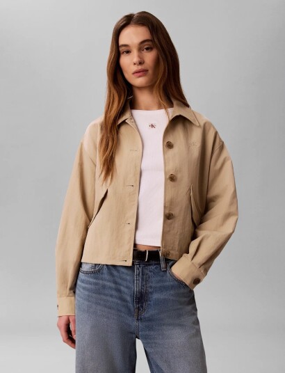 Calvin Klein Jeans Woven Day Jacket Beige S Calvin Klein Jeans Woven Day Jacket Beige S