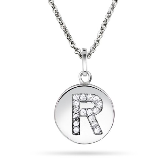 Pan Jewelry, Anheng i sølv med zirkonia bokstav R Pan Jewelry, Anheng i sølv med zirkonia bokstav R
