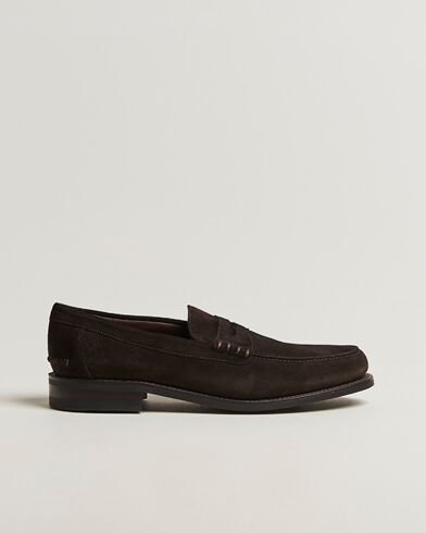 Loake 1880 Kingscliffe Suede Loafer Dark Brown