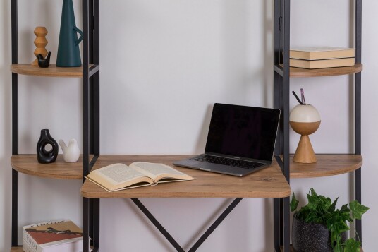 Skrivebord Aura 139 cm Brun/Svart