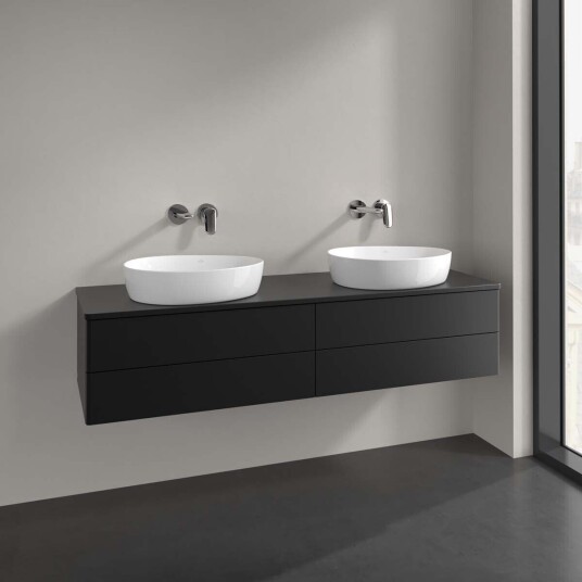 Villeroy & Boch Antao Servantskap med 4 skuffer 160x50x36 cm u/lys Sort Matt