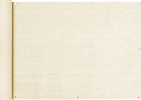 vidaXL Balkongskjerm kremhvit 75x600 cm HDPE