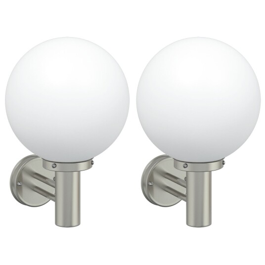  Utendørs Vegglamper 2 Pcs Sølv 28 X 25 38cm Rustfritt Stål