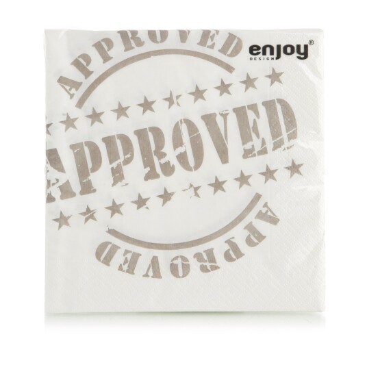 Enjoy Design Serviett Approved beige 33x33cm